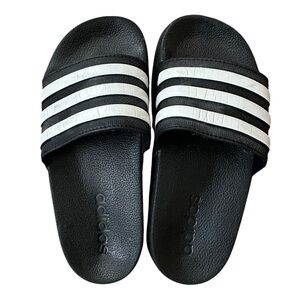 Adidas Originals black and white slides